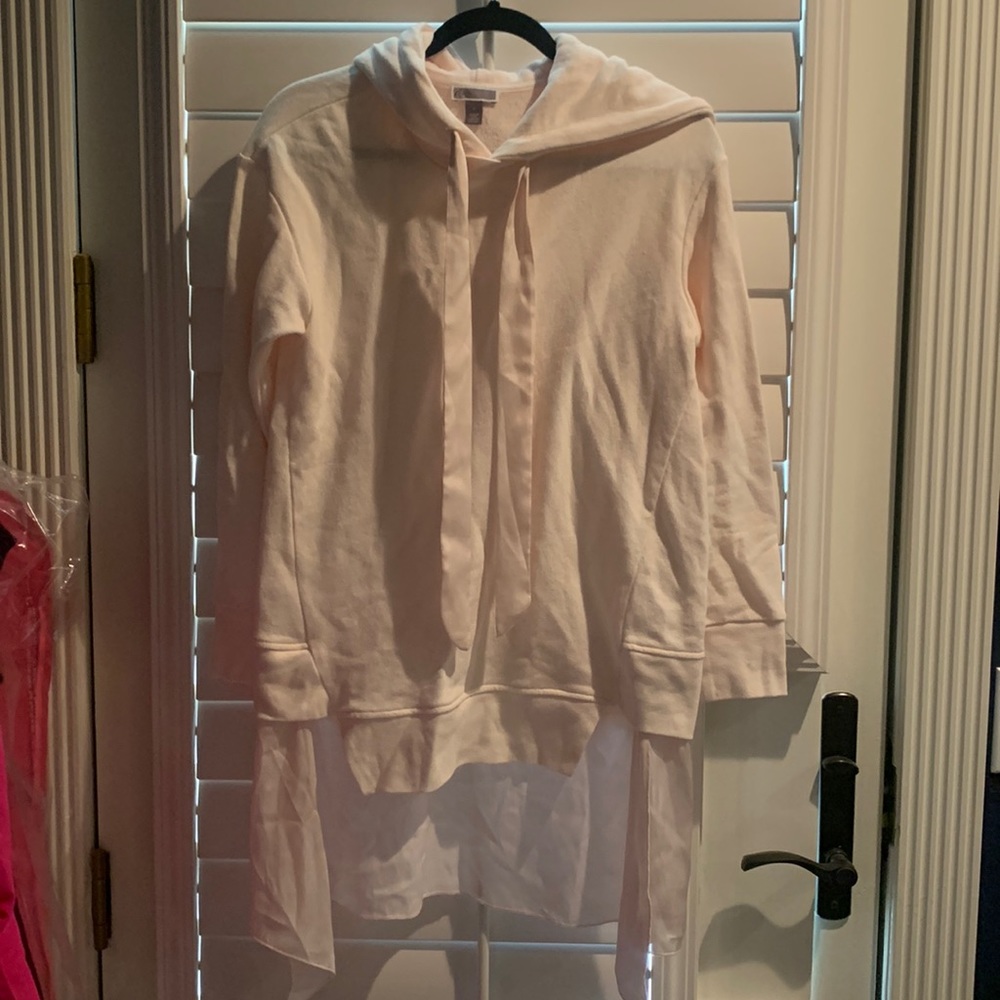 Pink Sweatshirt with silky bottom and pull strings